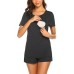 aowezehts Summer Breastfeeding Pajamas – Lightweight Maternity Nightwear for Nursing Mothers