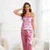aowezehts Satin Pajama Set for Women – Luxurious Nightwear with Short-Sleeve Top and Pants